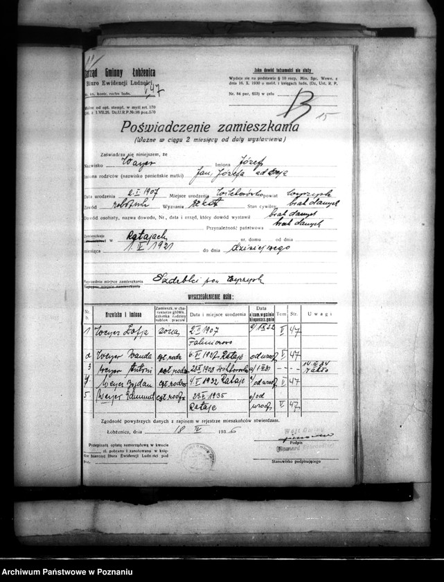 Obraz 19 z jednostki "Majątek Łobżenice powiatu wyrzyskiego odprawy z art. 44 ustawy o wykonaniu reformy rolnej"