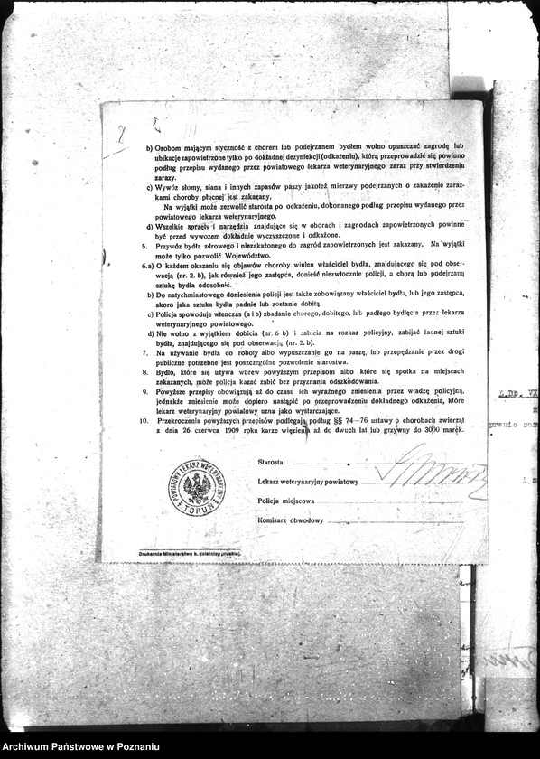 Obraz 12 z jednostki "Sprawy szczegółowo-Zaraza płucna - Toruń"