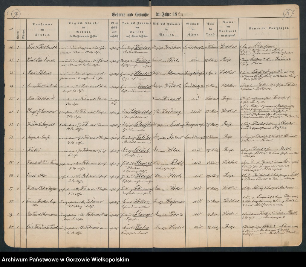 image.from.unit.number "Duplikate der Hauptkirche zu Landsberg an der Warthe (zawiera także księgę zgonów Konko5rdien, reformirte und Militair Kirchen Gemeinde z 1869 r.)"