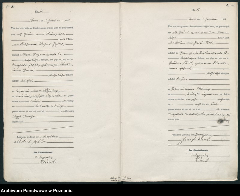 Obraz 8 z jednostki "Księga miejscowa urodzeń tom I [Rejestr główny urodzeń]"