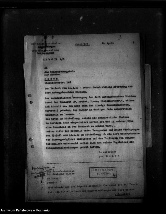 Obraz 7 z jednostki "Schriftwechsel mit Gaujugendamt betreffend ehemalige Heimkinder [Korespondencja w sprawie przyjęcia dzieci oraz ich dalszych losów]."