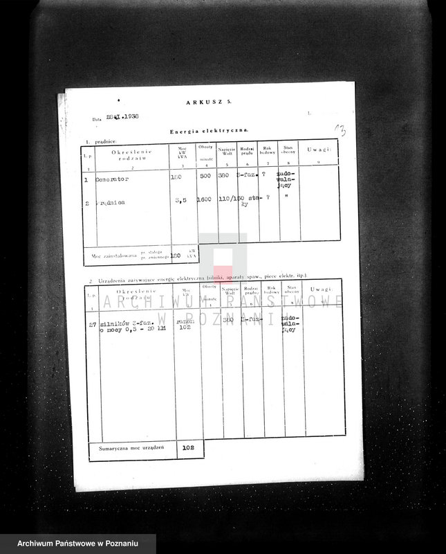 image.from.unit.number "Fabryka porcelany i wyrobów ceramicznych w Ćmielowie Spółka Akcyjna wytwórnia w Chodzieży. Kwestionariusz"