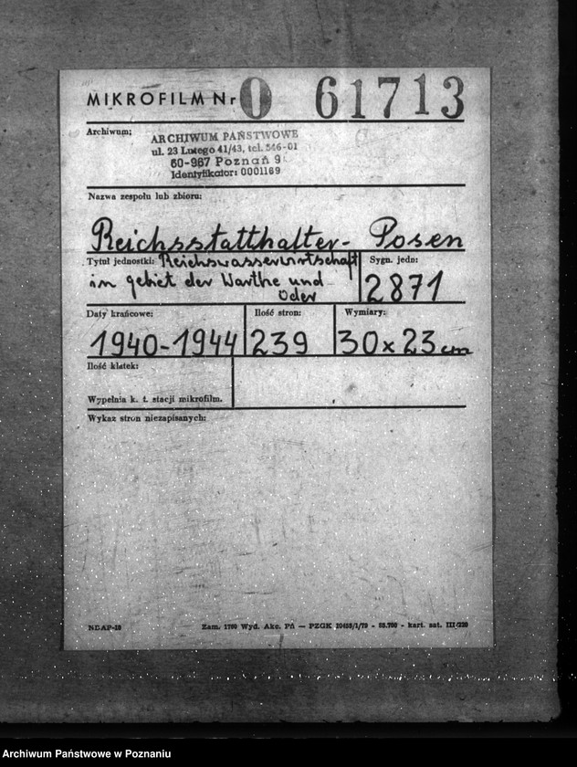 Obraz 2 z jednostki "Reichswasserwirtschaft im Gebiet der Warthe und Oder"