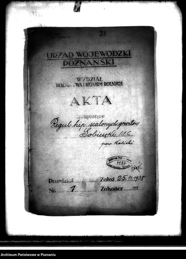 Obraz 4 z jednostki "Regulacja hipoteczna scalonych gruntów Sobiesęki powiatu kaliskiego"