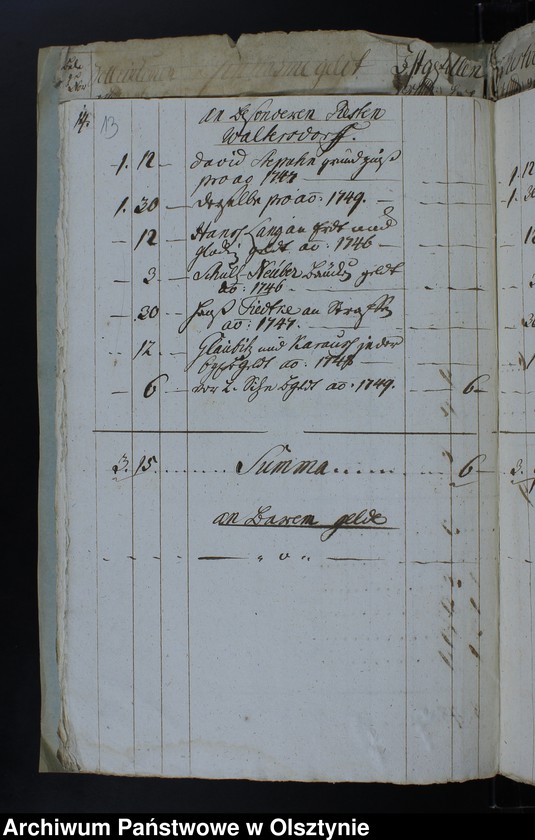 image.from.unit.number "Jahr Kirchen Rechnung der Waltersdorfschen Kirche aller Einnahme und Ausgabe wie auch Bau-Rechnung"
