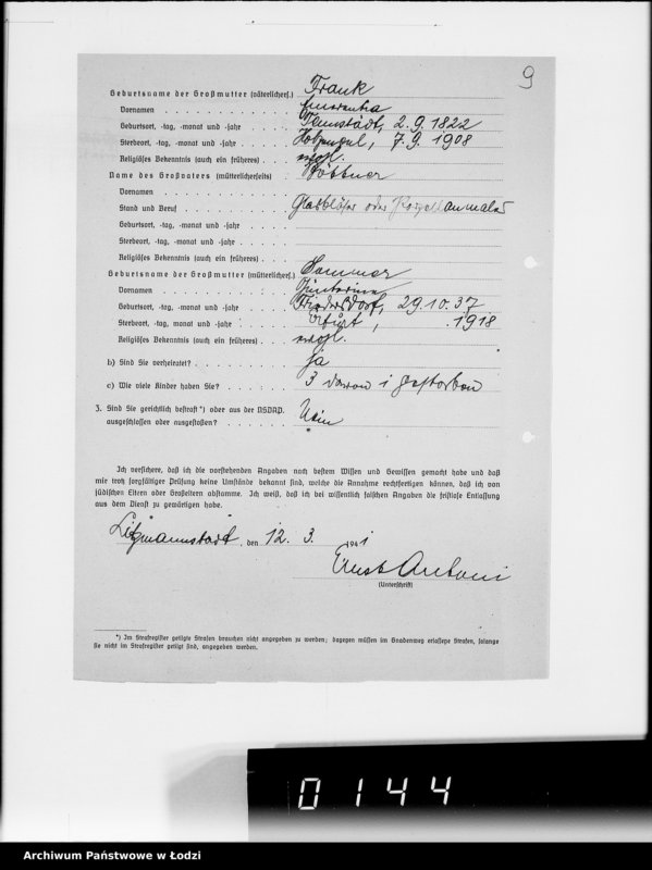 Obraz 14 z jednostki "Ausgeschiedene Angestellte. Lit.A-D"