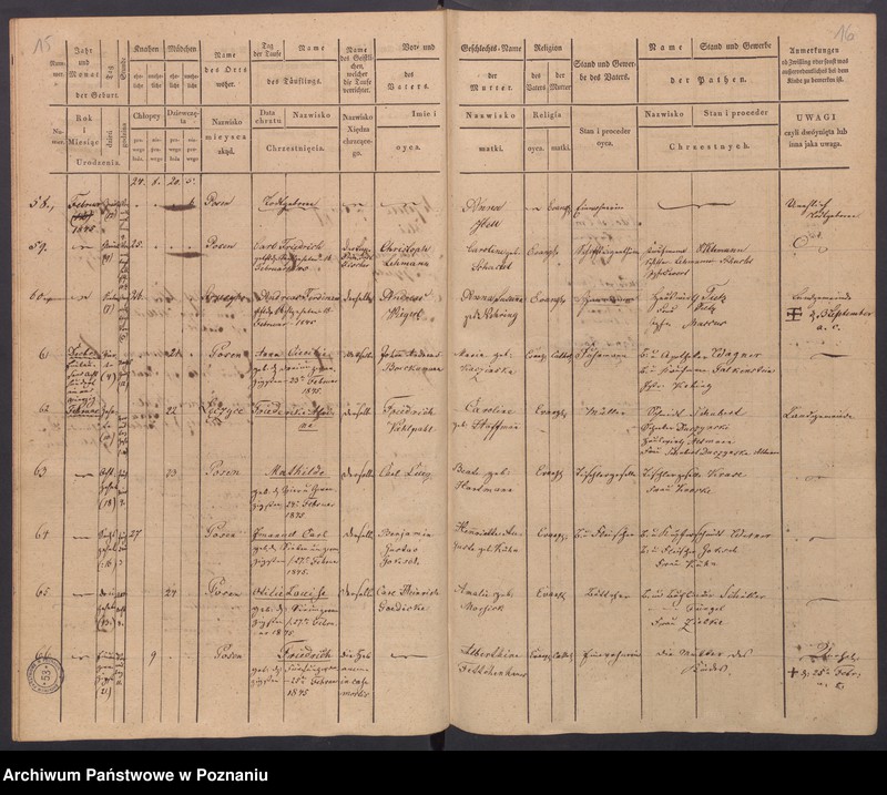 Obraz 11 z jednostki "[Akta urodzeń i chrztów, zgonów i pogrzebów, zapowiedzi i ślubów]"