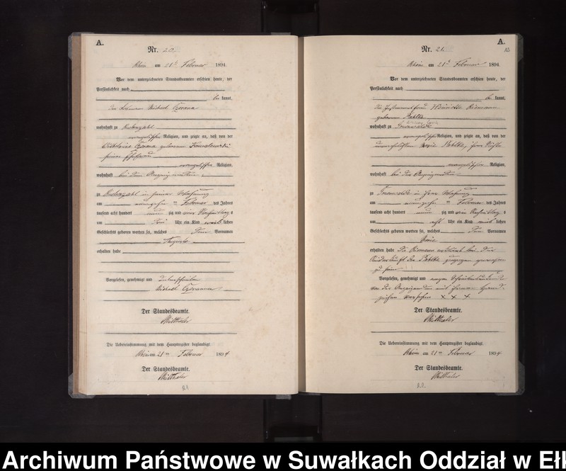 image.from.unit.number "Geburts-Neben-Register des Königlichen Preussischen Standes-Amtes Orlen Kreis Loetzen"