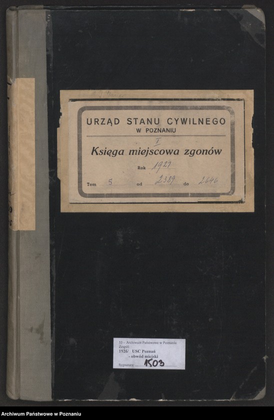 Obraz 2 z jednostki "Księga miejscowa zgonów tom V [Rejestr główny zgonów]"