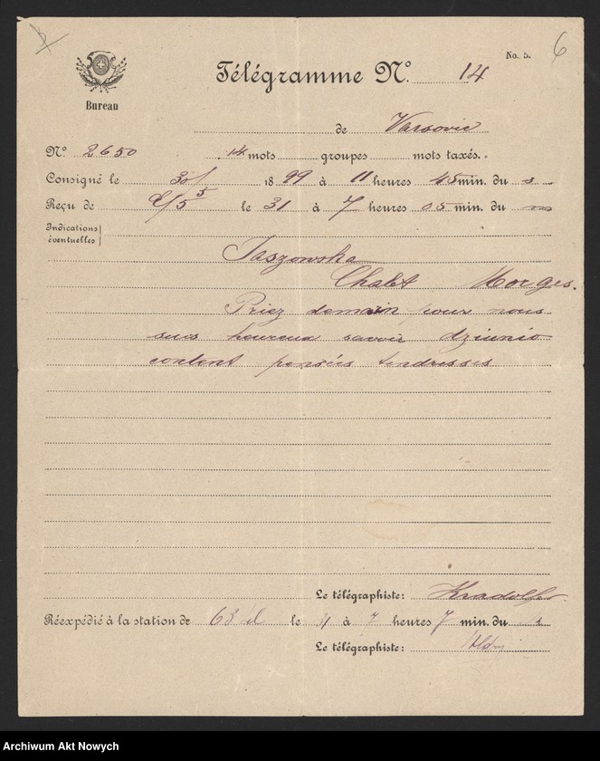 image.from.unit.number "Górski Wacław do Jaszowskiej Emilii; L.109"