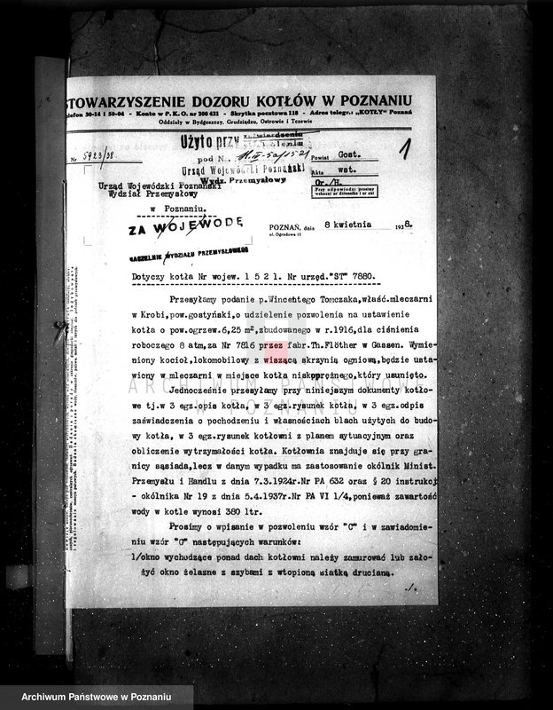 Obraz 5 z jednostki "Tartak H. Fiebiga w Krobi pow. gostyński nr woj. kotła 2523"