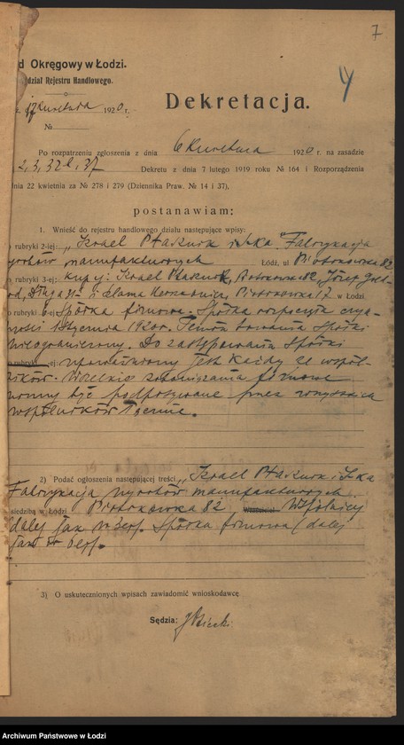 Obraz 9 z jednostki "„Izrael Ptasznik i s-ka” – fabrykacja wyrobów manufakturowych"