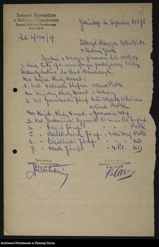 image.from.unit.number "Wykazy członków ZBoWiD wytypowanych na kandydatów do Rad Narodowych"