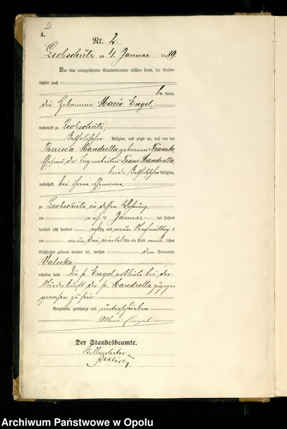 image.from.unit.number "[Urząd Stanu Cywilnego w Głubczycach. Ksiega urodzeń za rok 1889]"