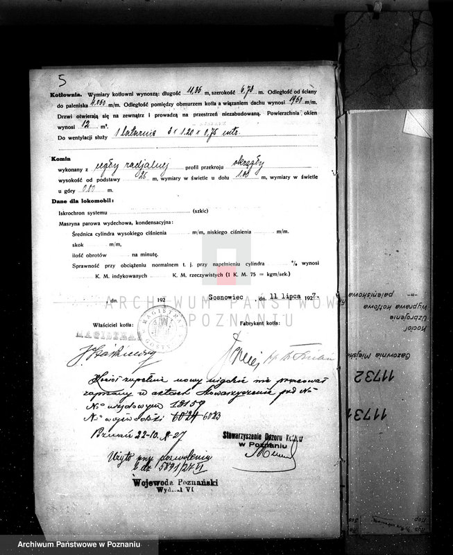 Obraz 10 z jednostki "Warsztat W. Mańkowskiego w Gostyniu kocioł wulkanizacyjny nr woj. kotła 6408"