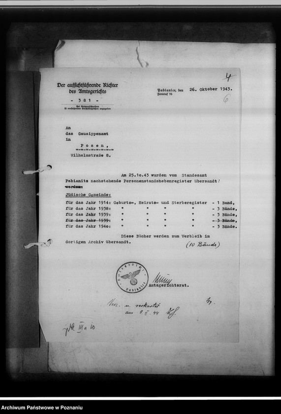 Obraz 10 z jednostki "Judenregister [Pabianice powiat Łask]"