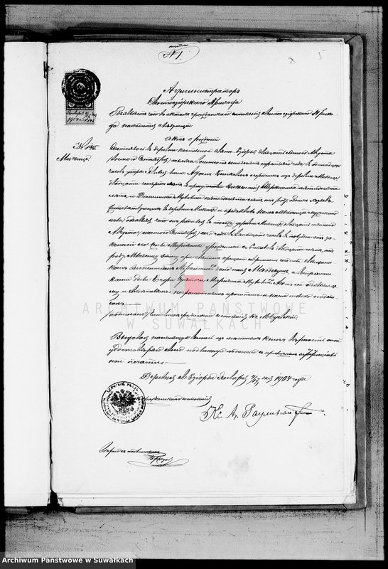 image.from.unit.number "Dokumenty k Duplikatu Brakosočetavšichsja v 1904 godu Vejsejakogo R. Katoličeskogo Prichoda"