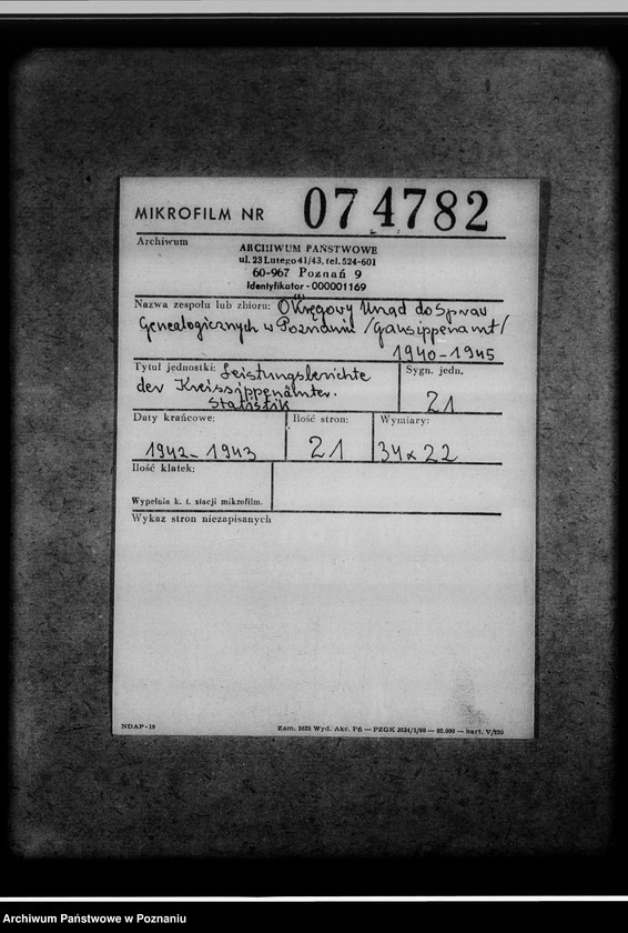 Obraz 2 z jednostki "Leistungsberichte der Kreissippenämter. Statistik"