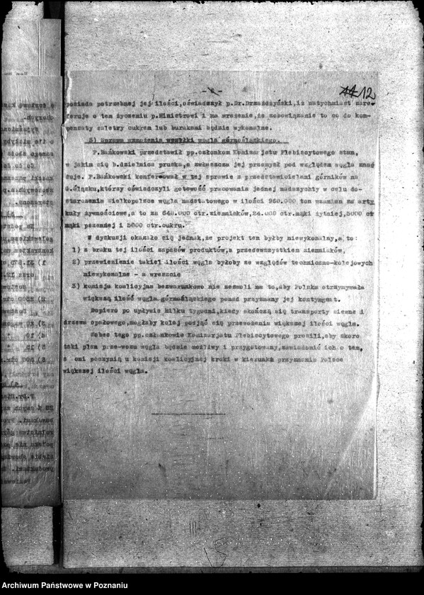 Obraz 16 z jednostki "Sprawy szczegółowo adm. Aprowizacja Górnego Śląska"