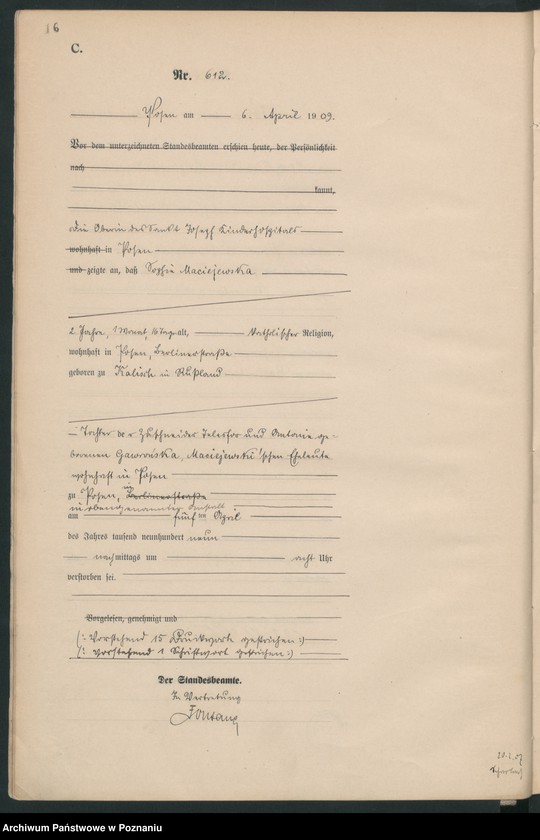 Obraz 18 z jednostki "Księga miejscowa zgonów tom II [Rejestr główny zgonów]"