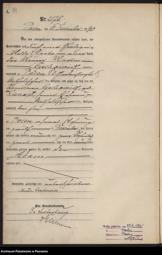 Obraz 17 z jednostki "Księga urodzeń t. VI"