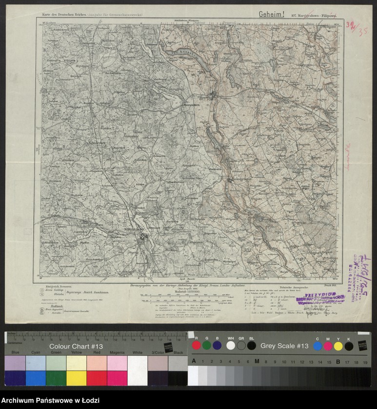Obraz 1 z jednostki "Karte des Deutschen Reiches 107 Marggrabowa-Filipowo"