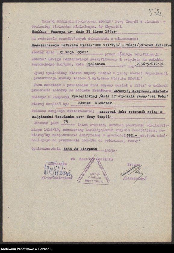 Obraz 17 z jednostki "Życiorysy powstańców wielkopolskich: M - tom Vl /Miałkas Wawrzyn - Mielcarek Władysław/."