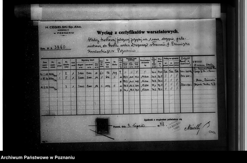 Obraz 12 z jednostki "Przedsiębiorstwo budowy dróg i szos Fr. Kowalewskiego Poznań nr woj. kotła 6191"