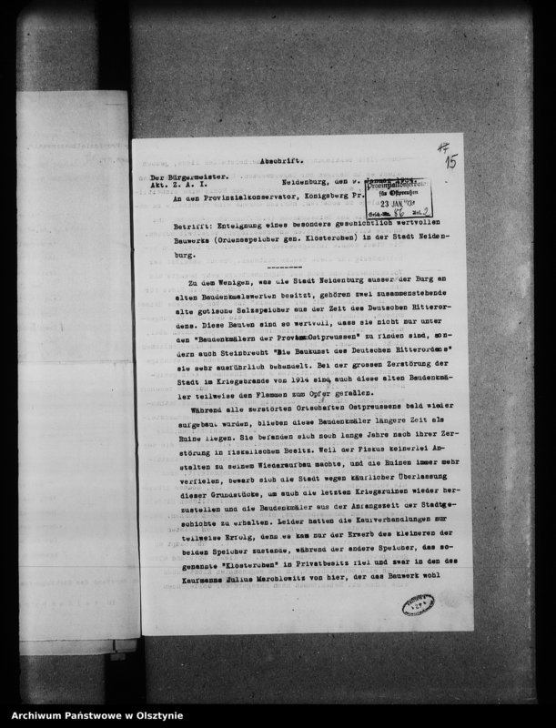 image.from.unit.number "Neidenburg, Speicher "Klösterchen""