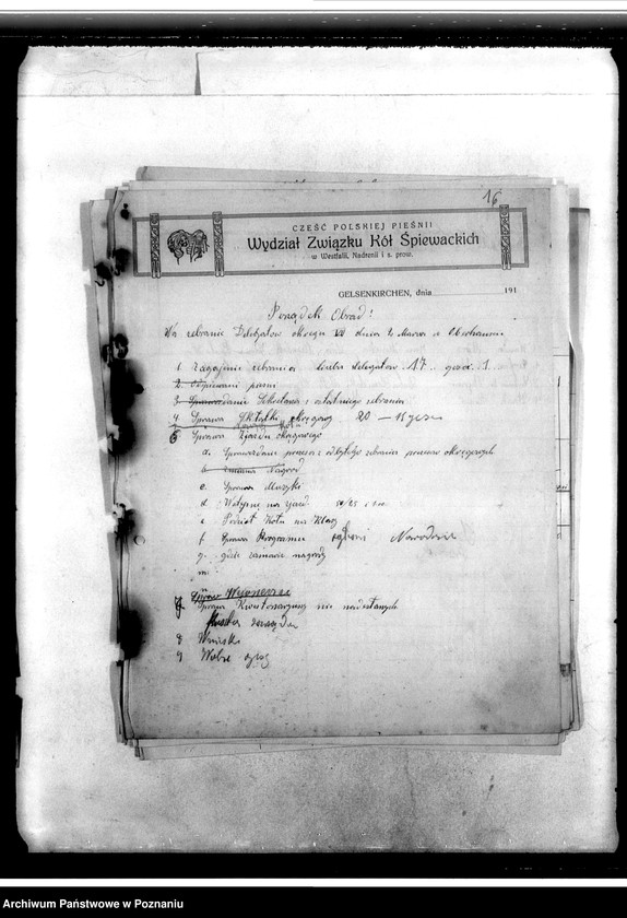 Obraz 20 z jednostki "Spisy kół i zarządów. Sprawy finansowe. Korespondencja. Sprawozdania ze zjazdów i posiedzeń. Wycinki prasowe- z prasy polskiej"