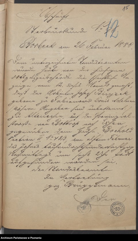 Obraz 18 z jednostki "Die von den Verlobten beigebrachten Urkunden zur Eheschliessung pro 1895"