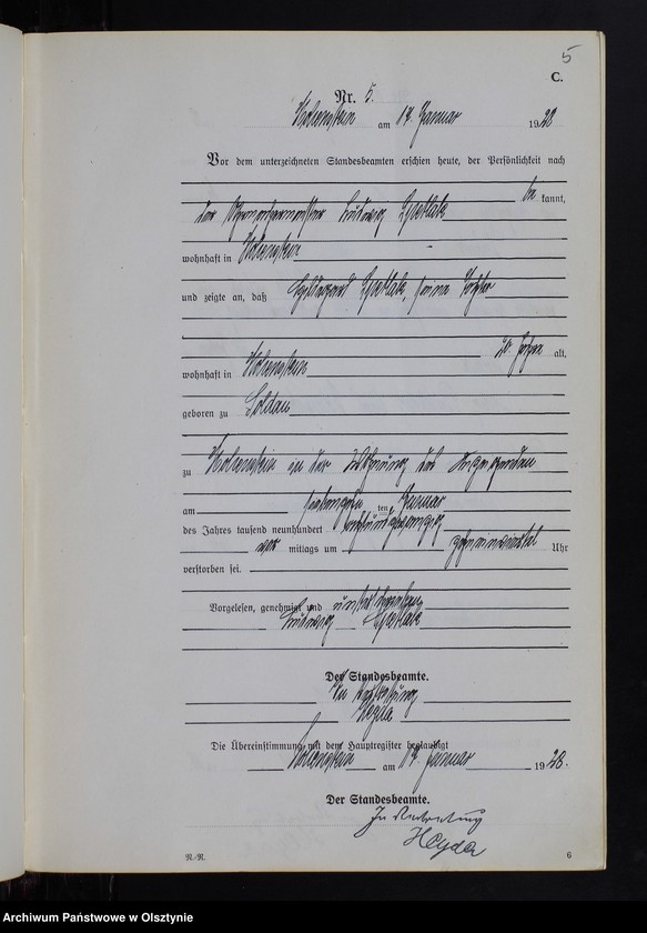 image.from.unit.number "Sterbe-Neben-Register Nr 1 - 85"