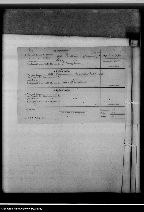 Obraz 19 z jednostki "[Korespondencja w sprawie ustalenia nazwisk, imion, pochodzenia przodków]"