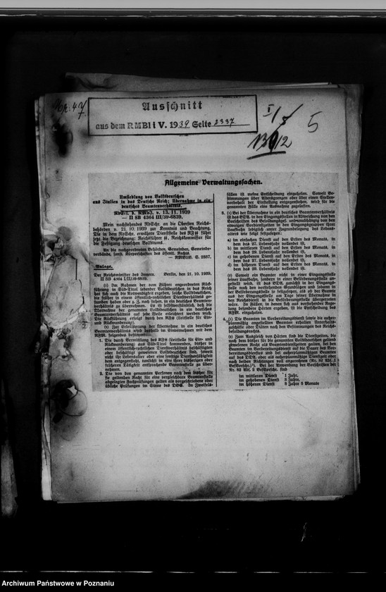 Obraz 9 z jednostki "Beamtenangelegenheiten und Abordnungen. Stadtplanung"