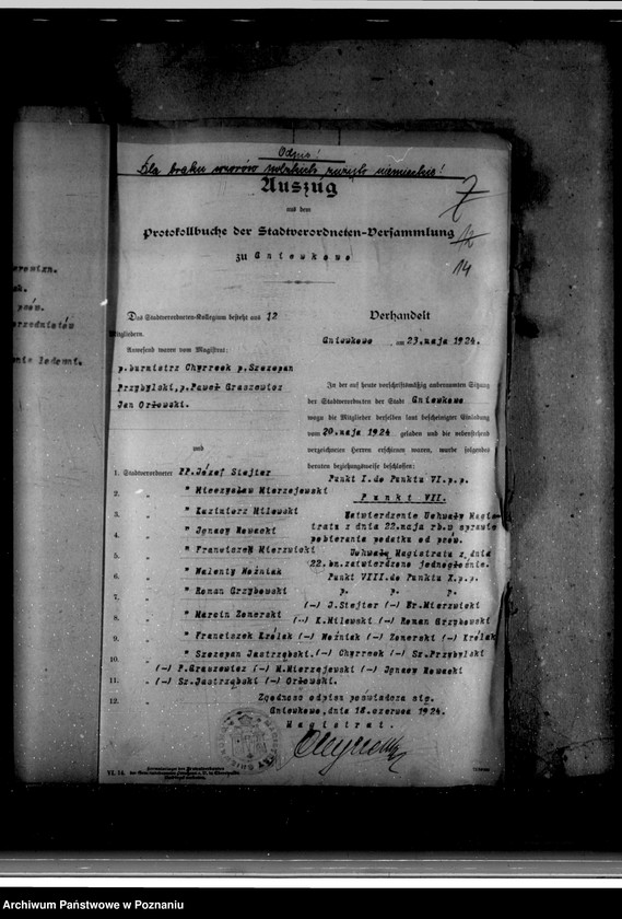 Obraz 18 z jednostki "Miasto Gniewkowo Podatki komunalne /ustawa z dnia 11.8.1923 Dz. URP nr 94 poz. 747/"