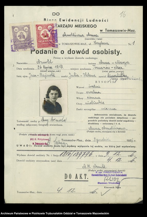 image.from.unit.number "Dowodów osobistych od nr 1801 do 2050. Tom X"