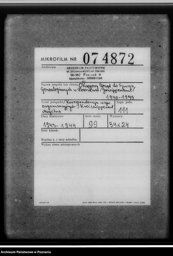 Obraz 2 z jednostki "[Korespondencja w sprawach organizacyjnych], Kreissippenamt Mogilno"