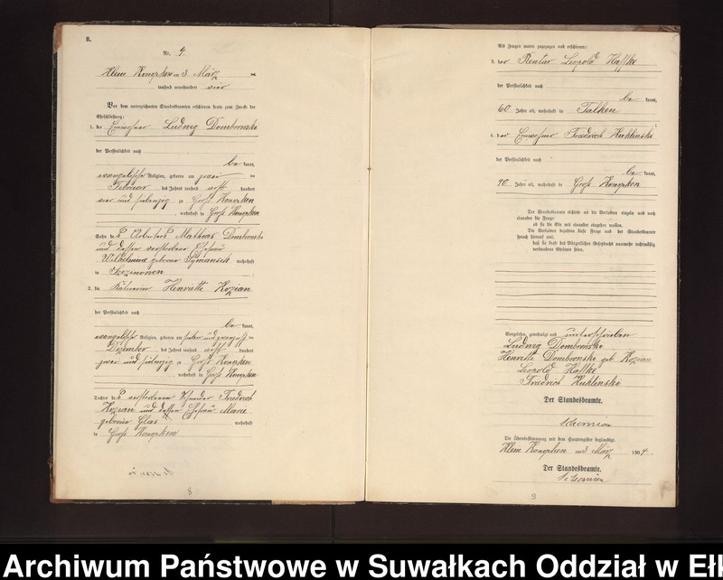 image.from.unit.number "Heiraths-Neben-Register des Preussischen Standes-Amtes Gross Konopken Kreis Loetzen"