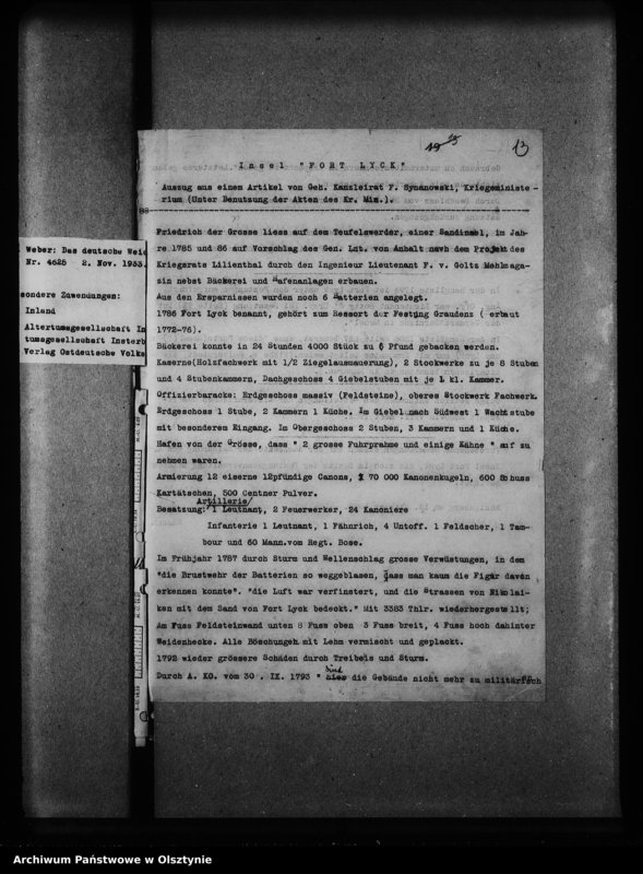 image.from.unit.number "Johannisburg, Schloss, Fort Lyck"