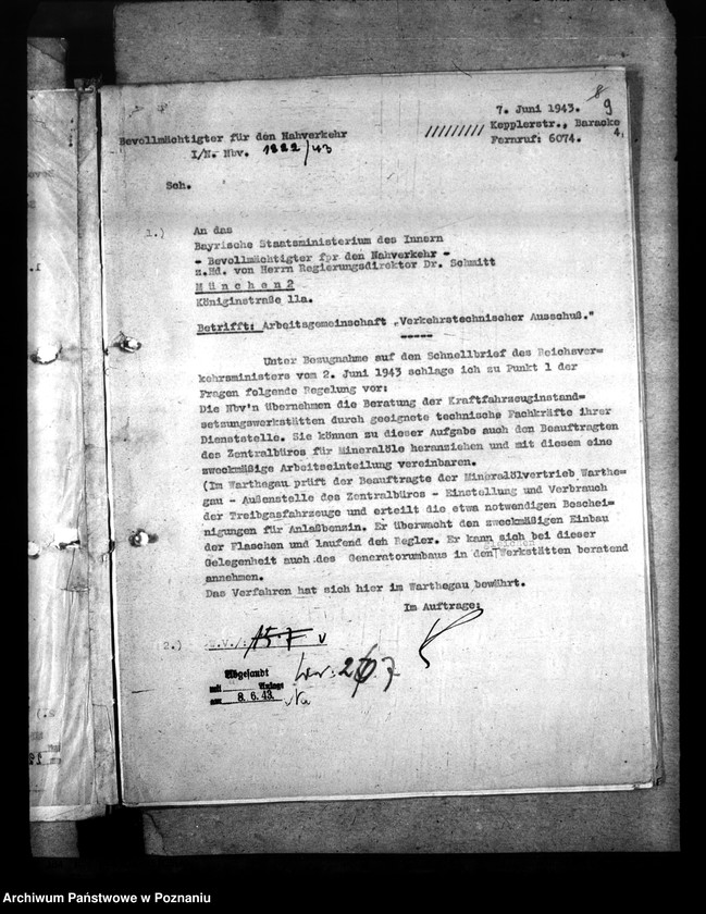 Obraz 13 z jednostki "Beschlagnahme - Anordung der Kraftfahrzeuge. Berichte über die Verkehrslage"