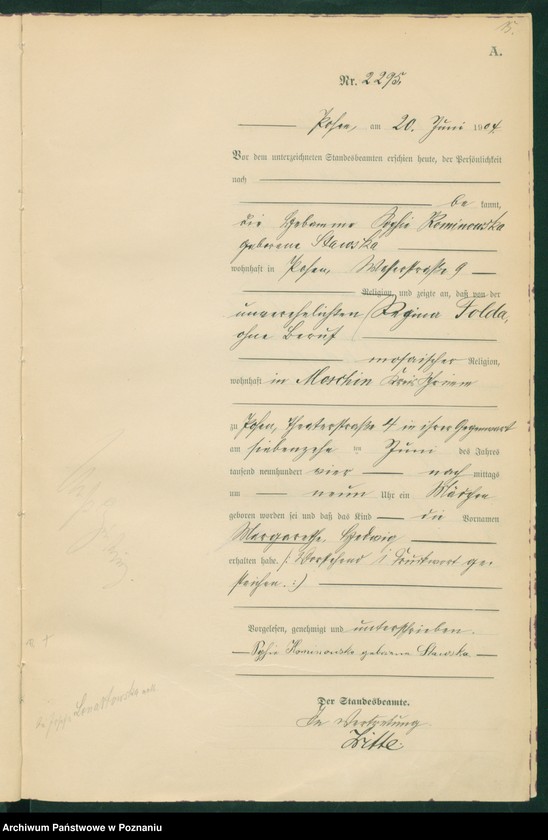 Obraz 16 z jednostki "Księga miejscowa urodzeń tom V"