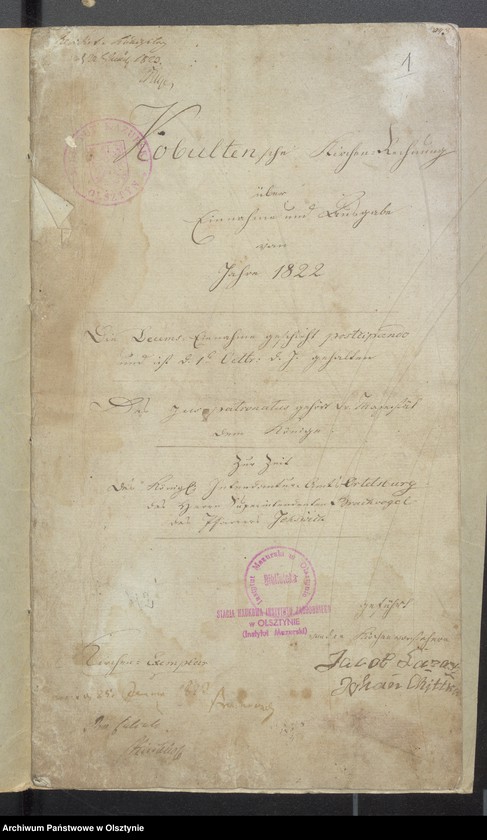 image.from.unit.number "Kobultensche Kirchen Rechnung über Einnahme und Ausgabe Geld"