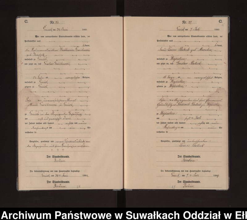 image.from.unit.number "Sterbe-Neben-Register des Königlichen Preussischen Standes-Amtes Gneist Kreis Loetzen"