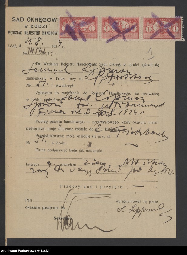 Obraz 3 z jednostki "Samuel Lipman – sprzedaż towarów włókieniczych"