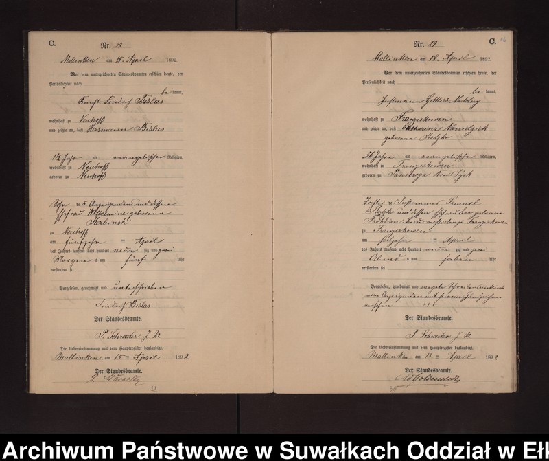 image.from.unit.number "Sterbe-Neben-Register des Preussischen Standes-Amtes Neuhoff Kreis Loetzen"