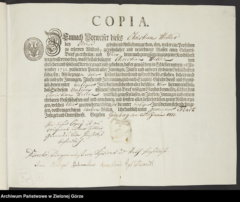 image.from.unit.number "Władze miasta Zielona Góra wystawiają Kristianowi Heller świadectwo prawego urodzenia"