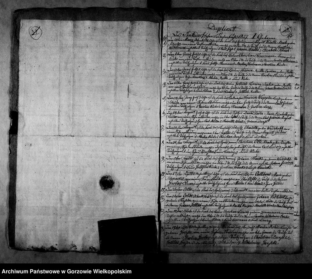 image.from.unit.number "Duplikate der Kirchenbücher von der Parochie Ratzdorf (Racław)"