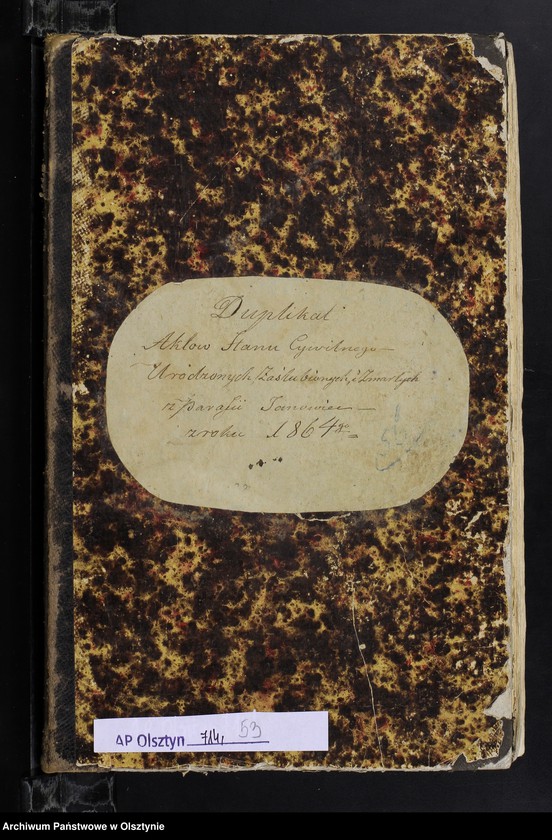 image.from.unit.number "Duplikat Aktow Stanu Cywilnego Urodzonych, Zaślubionych i Zmarłych z Parafii Janowiec z roku 1864-go"