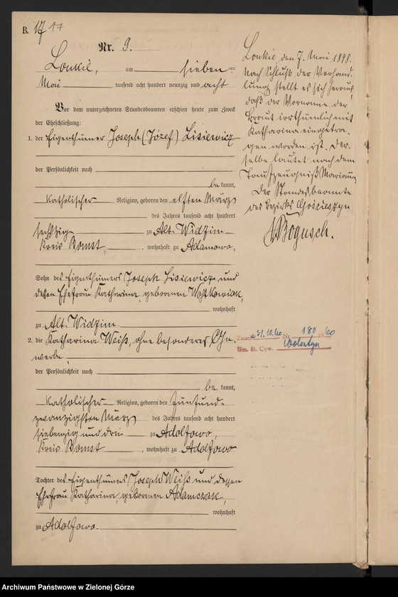 Obraz 20 z jednostki "[Księga małżeństw]"