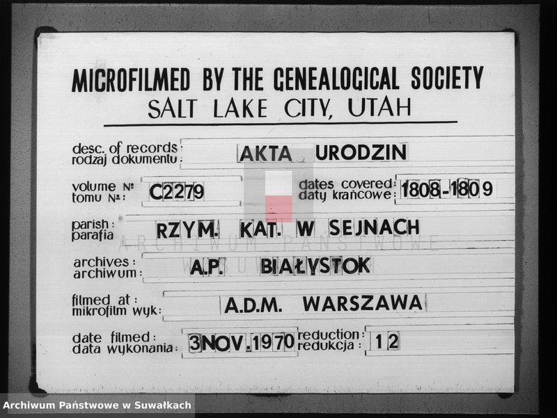 image.from.team "Akta stanu cywilnego parafii rzymskokatolickiej w Sejnach"